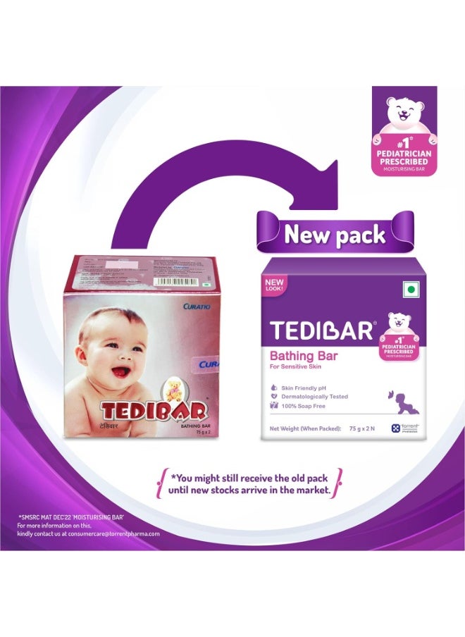 Tedibar Baby Bathing Bar 75 g Each Pack Of 2