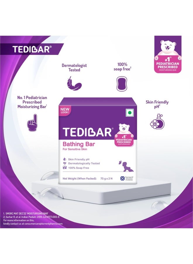 Tedibar Baby Bathing Bar 75 g Each Pack Of 2