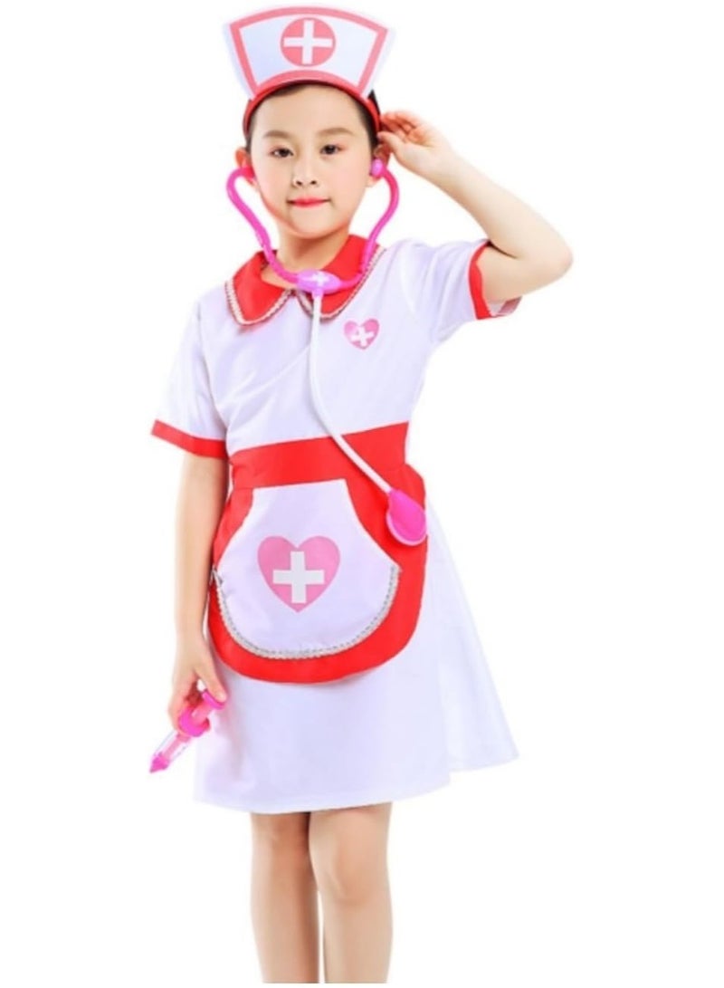 Set of 9 Kids and Toddler Nurse Costumes, Pretend Play Dress Up Set, Doctor Cosplay Costumes, Cosplay for Girls Ages 3-7, Birthday Party - Image 3