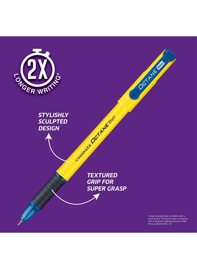 classmate Classmate Octane Colour Fest- Blue Ball Pens (Pack of 10) | Smooth & Fast Writing Ball Pens | Attractive Body Colours|Comfortable to Hold & Write|School & Office Stationery|Work from Home Essentials  - Image 3