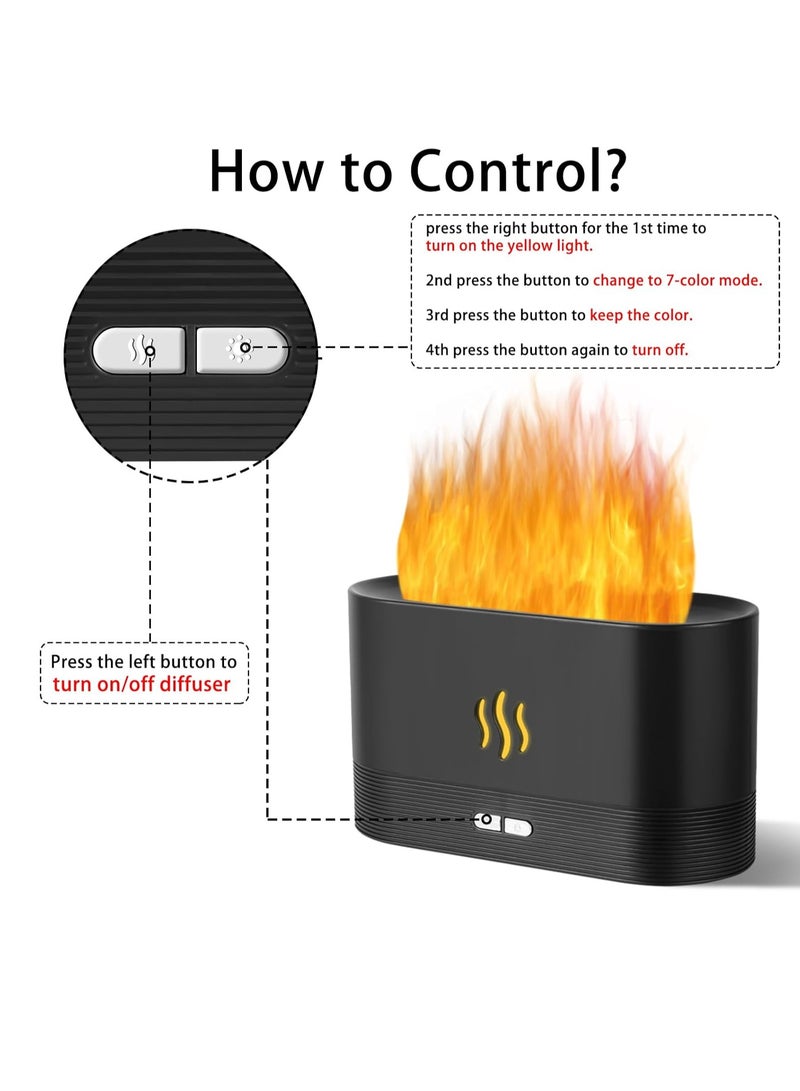كابتن تيك لون اللهب الناشر الهواء العطرية مرطب ، 180ml ترقية 7 ألوان اللهب خالية من الضوضاء من الضروري النفط الناشر ، تنطبق على المنزل ، مكتب ، واليوغا ، مع الحماية التلقائية - Image 4