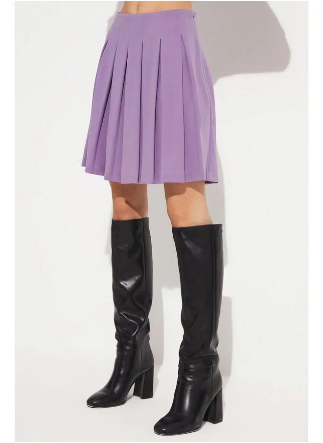 جون June Pleated Knitted Skirt Lilac