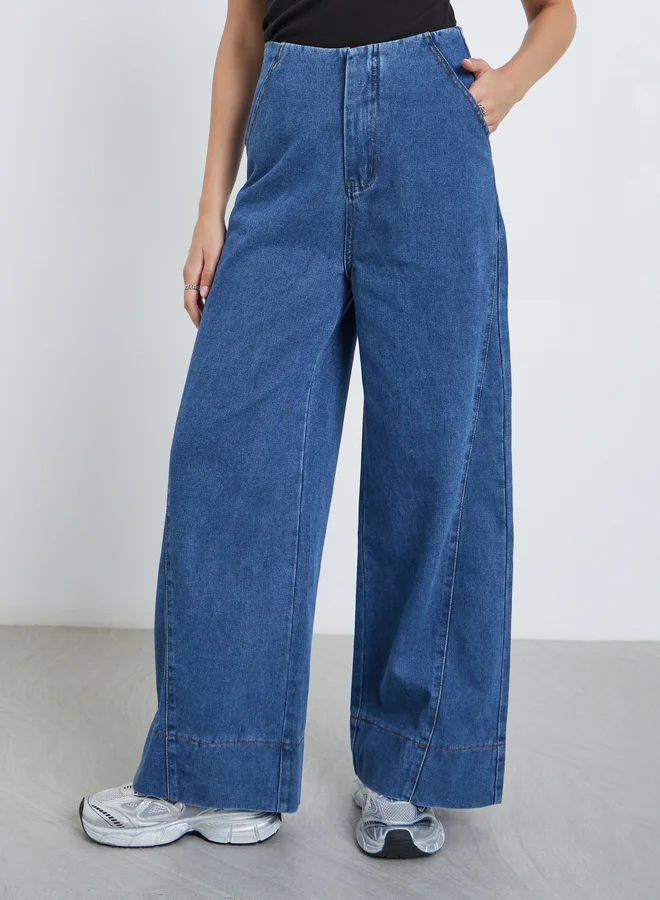 ستايلي Styli High Rise Wide Leg Jeans