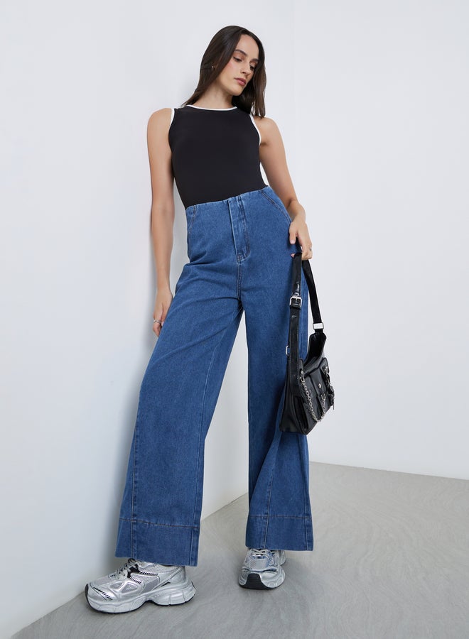 ستايلي جينز واسع الساق بخصر مرتفع ستايلي - Image 1