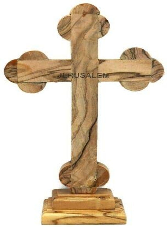 Hand Made authentic Olive Wood Stand Cross with Holy Incense Soil Hand Made in The Holy Land Bethlehem Crucifix Jesus Jerusalem Carved Name - Image 5