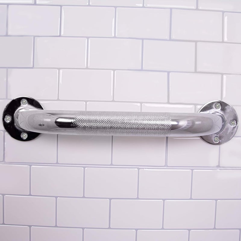 careX Textured Grab Bars for Bathtubs and Showers - Grab Bars for Bathroom Safety - 12 inch Durable Stainless Steel Shower Handle Serves as Handicap Grab Bar and Elderly Assistance Products - Image 4