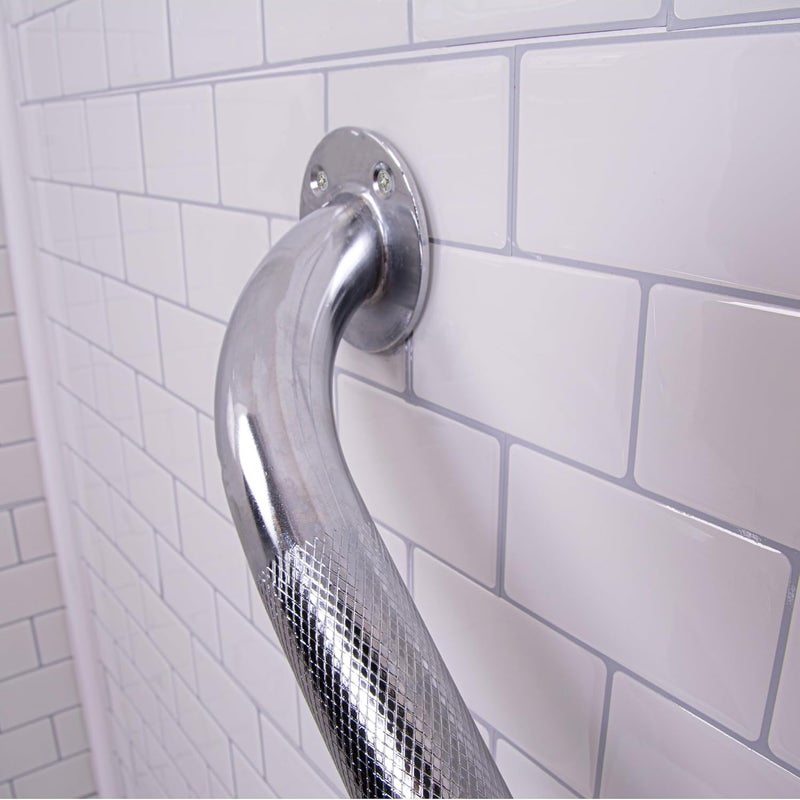 careX Textured Grab Bars for Bathtubs and Showers - Grab Bars for Bathroom Safety - 12 inch Durable Stainless Steel Shower Handle Serves as Handicap Grab Bar and Elderly Assistance Products - Image 2