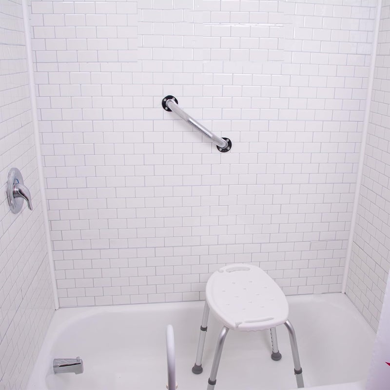 careX Textured Grab Bars for Bathtubs and Showers - Grab Bars for Bathroom Safety - 12 inch Durable Stainless Steel Shower Handle Serves as Handicap Grab Bar and Elderly Assistance Products - Image 3