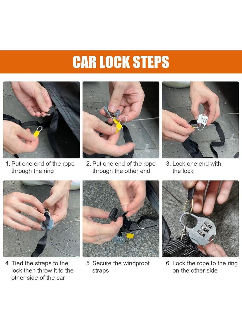 Zipporah 6-Layer Luxury Waterproof Dustproof Car Cover for 2007-2025 X6/X6 M 2007-2023 with Locks, glowing straps and Zipper Lock - Image 5