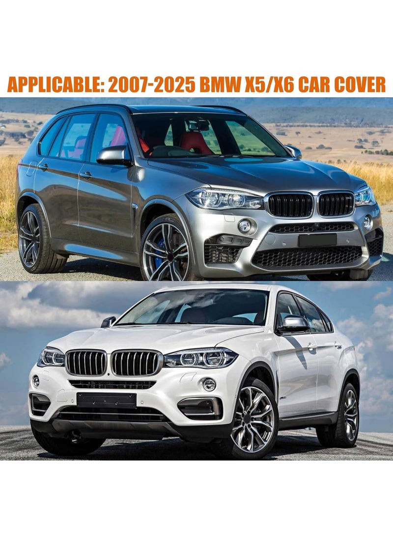 Zipporah 6-Layer Luxury Waterproof Dustproof Car Cover for 2007-2025 X6/X6 M 2007-2023 with Locks, glowing straps and Zipper Lock - Image 3