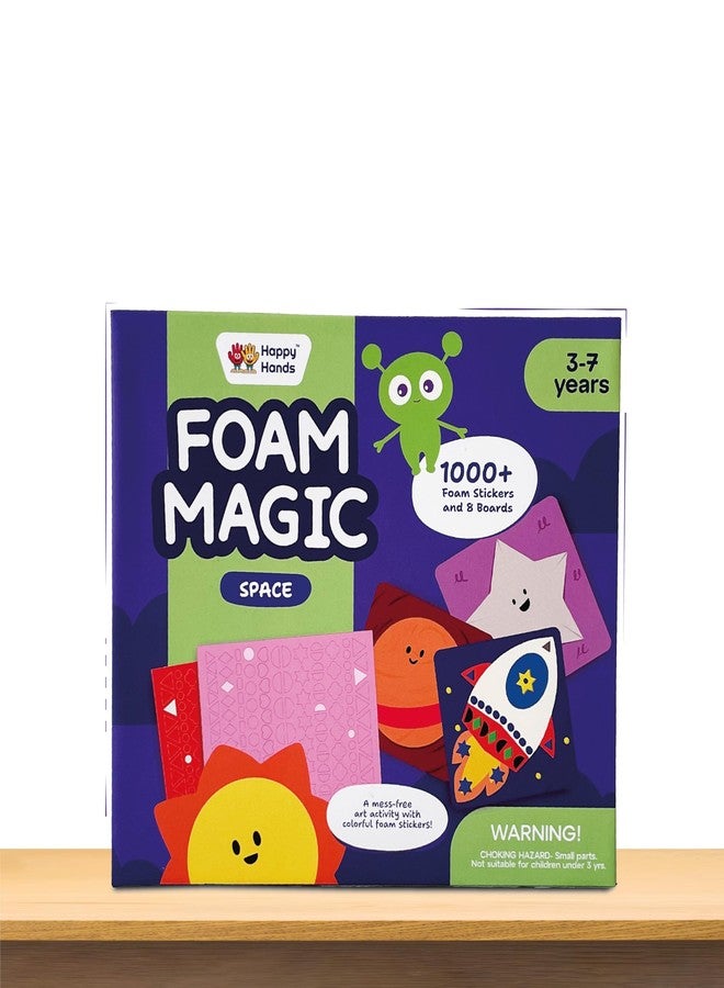 HappyHands Happy Hands Art & Craft Activity - Foam Magic - Space, Mess Free DIY Foam Sticker Art for Kids, Craft Kits, Gifts for Ages 3, 4, 5, 6, 7, Travel Toy - Multicolor - Image 1