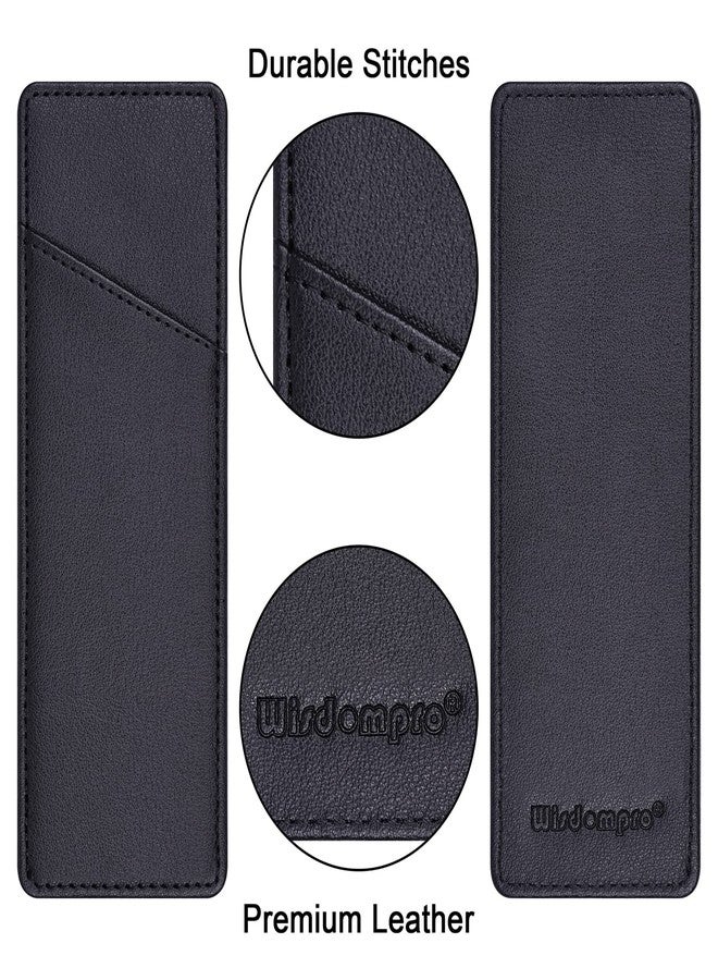 Wisdompro Magnetic Pen Holder, 2 Pack PU Leather Pencil Holder for Refrigerator, Fridge or Other Metal Surfaces - Black - Image 4