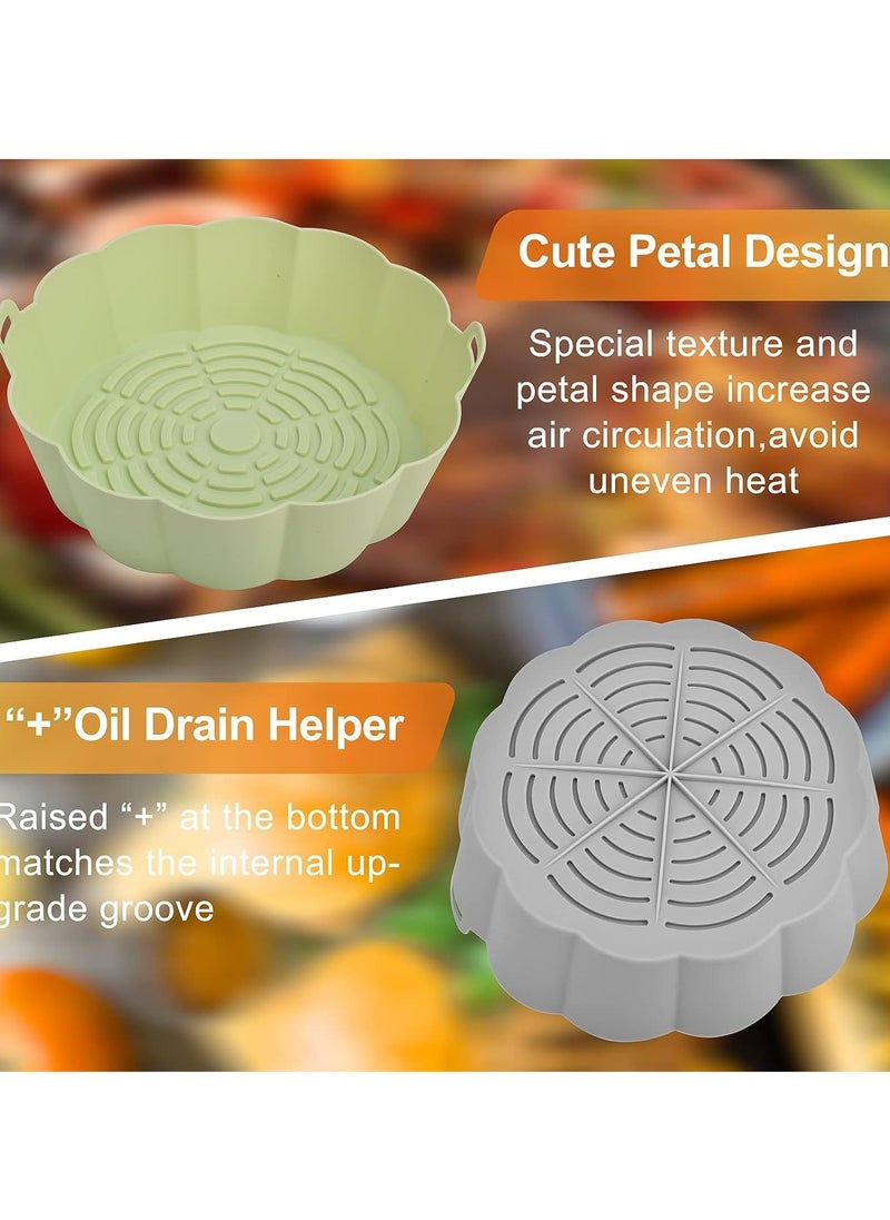 4 Pcs Air Fryer Silicone Liners, 8.5Inch Air Fryer Silicone Liners Reusable Round Silicone Air Fryer Liners Replacement Air Fryer Liners