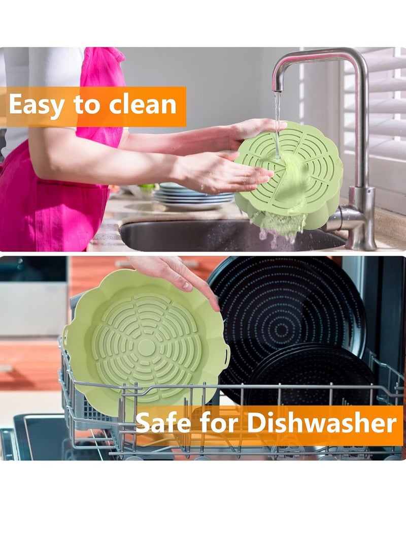 4 Pcs Air Fryer Silicone Liners, 8.5Inch Air Fryer Silicone Liners Reusable Round Silicone Air Fryer Liners Replacement Air Fryer Liners