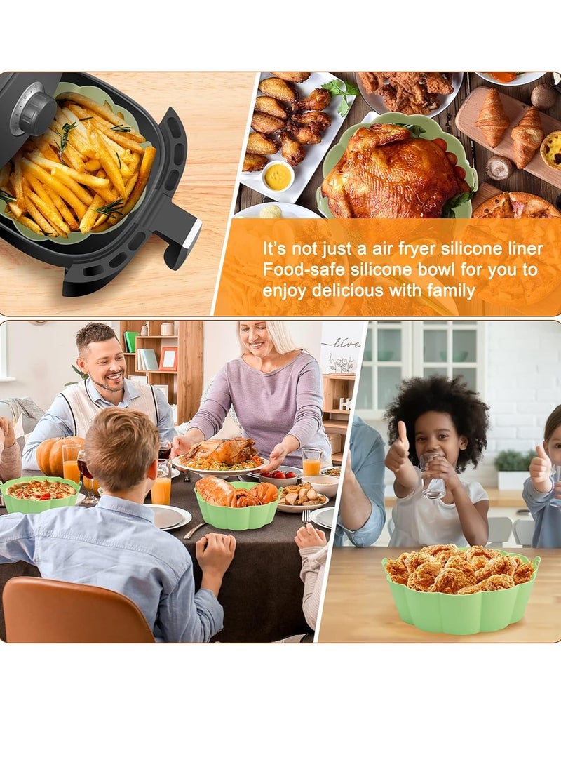 4 Pcs Air Fryer Silicone Liners, 8.5Inch Air Fryer Silicone Liners Reusable Round Silicone Air Fryer Liners Replacement Air Fryer Liners