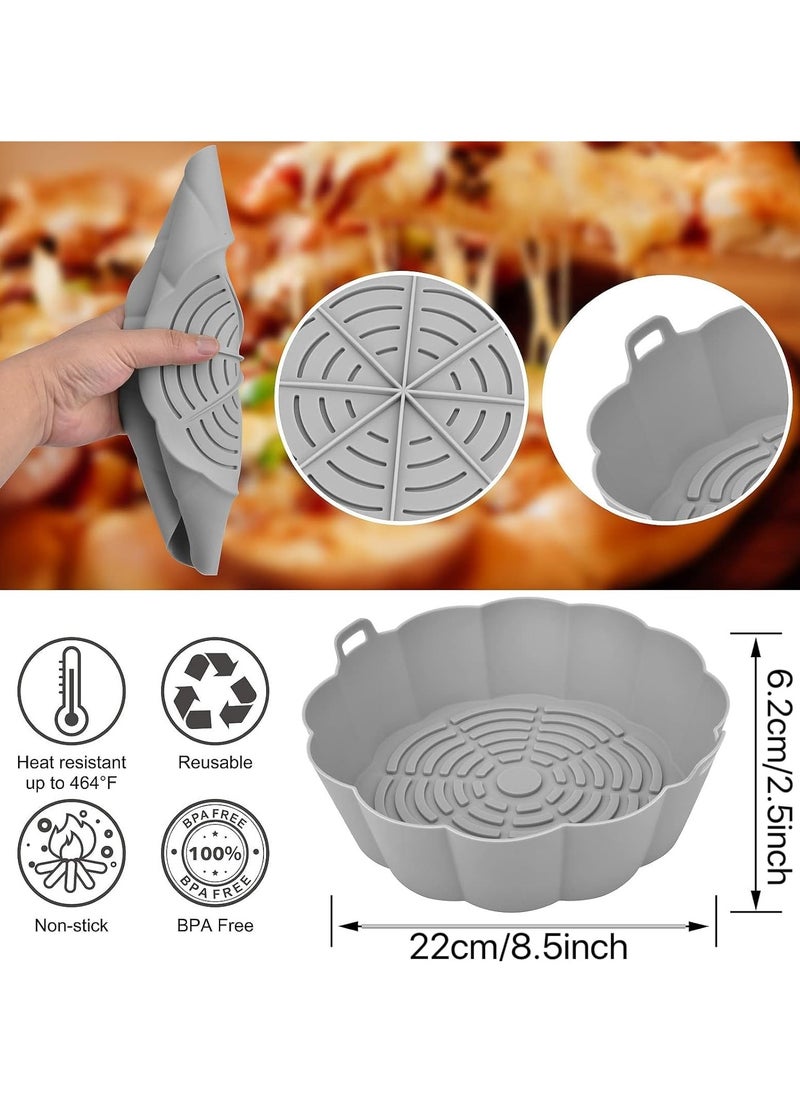 4 Pcs Air Fryer Silicone Liners, 8.5Inch Air Fryer Silicone Liners Reusable Round Silicone Air Fryer Liners Replacement Air Fryer Liners