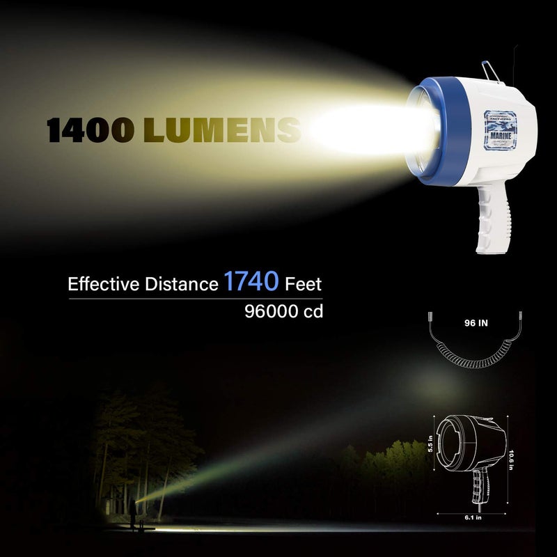 GOODSMANN Marine Spotlight Corded Handheld Corded Spot Lights for Boats 12 Volt DC Glare-Free Halogen Spotlight 9924-H202-01 - Image 3