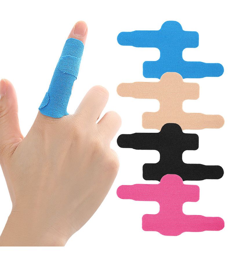 6pcs Pink Pre Cut Finger Bandage With Elastic Fixation Breathable Close Fit Support - Image 1