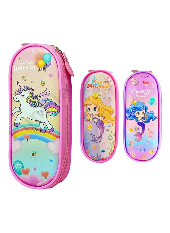 فنبلاست حقائب أقلام فن بلاست للبنات، حقيبة للأدوات المكتبية - حقائب أقلام للأطفال، صندوق أقلام للبنات، حافظة أقلام للبنات، حقيبة أقلام للبنات (ألوان وطباعة عشوائية) - Image 1