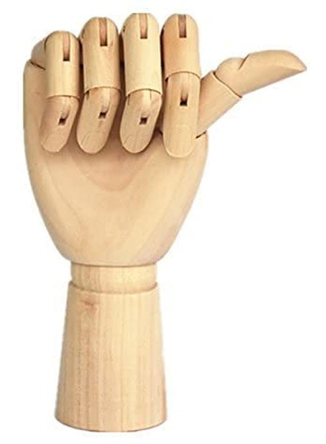 TAPBULL alikeke Wood Artist Drawing Manikin Articulated Mannequin with Wooden Flexible Fingers 10" Right Hand - Image 1