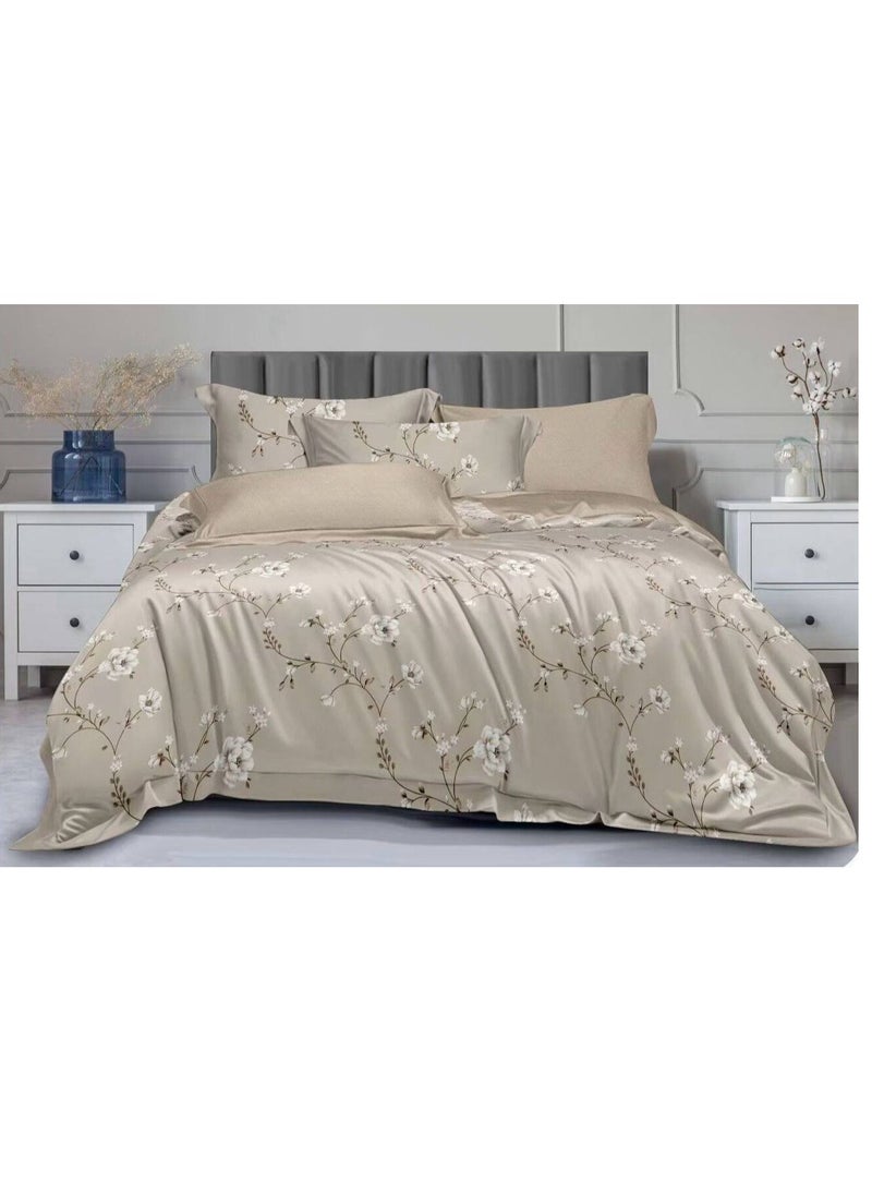 Generic 4-Piece Single Size Duvet Cover Set – cotton Bedding Set with Duvet Cover, Fitted Sheet, and 2 Pillowcases -160x210cm 