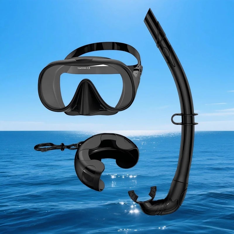 Bluejw Silicone Diving Mask Foldable Wet Snorkel Two Pieces Combo Portable Storage Case Roll up Snorkeling Dive Goggles Swim Equipments - Image 2