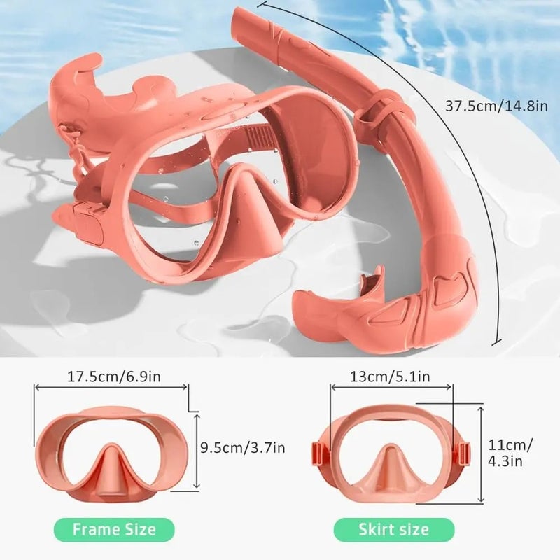 Bluejw Silicone Diving Mask Foldable Wet Snorkel Two Pieces Combo Portable Storage Case Roll up Snorkeling Dive Goggles Swim Equipments - Image 4