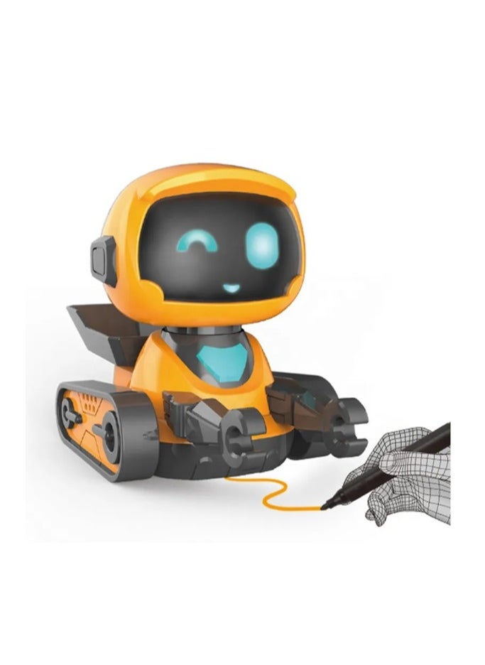 null - 2 Pcs Line Following Robots with LED Lights and Sound Effects Line Tracing Interactive Toy for Kids, 2 Marker Pen and Map Included - Image 1