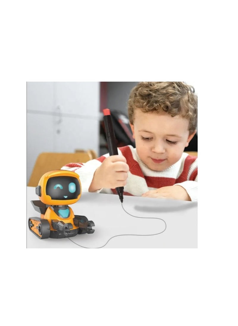 null - 2 Pcs Line Following Robots with LED Lights and Sound Effects Line Tracing Interactive Toy for Kids, 2 Marker Pen and Map Included - Image 1