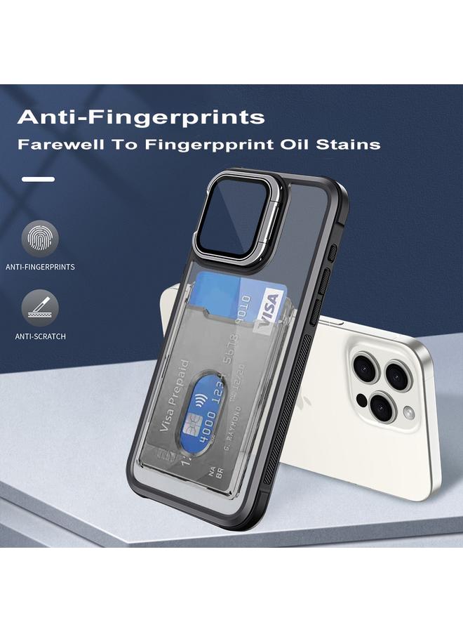 S-TOP Case For iPhone 16 Card Bag Holder Acrylic Hybrid TPU Phone Case - Image 2