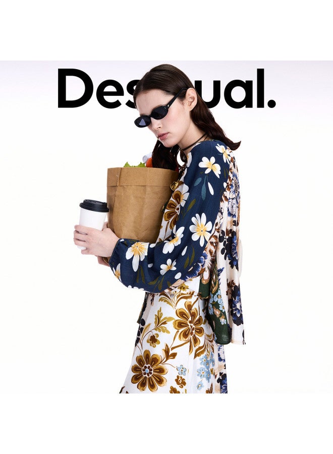 DESIGUAL Women'S Shirt With Patchwork Print Insert Design For Fall/Winter 2025 - Image 5