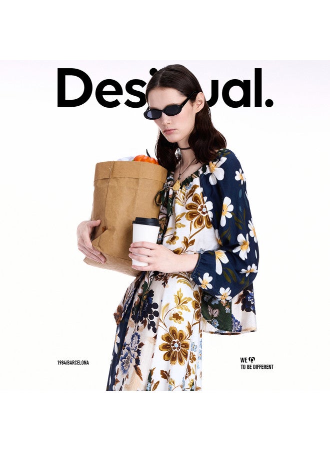 DESIGUAL Women'S Shirt With Patchwork Print Insert Design For Fall/Winter 2025 - Image 2