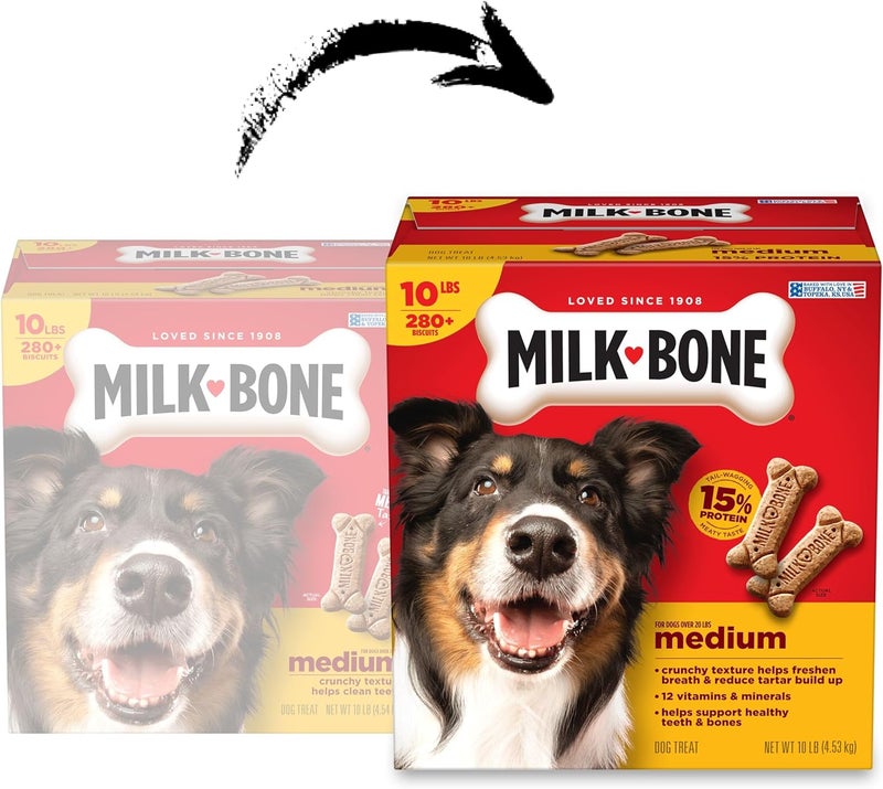 ميلك-بون بسكويتات Milk-Bone للكلاب متوسطة الحجم، عبوة وزنها 4.5 كيلوغرام - Image 2