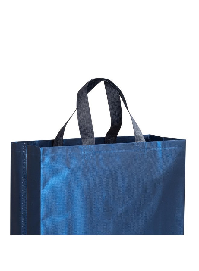Drapme Medium Size Pack of 20 Pcs Matt Metallic Laminated Non-Woven Reusable Eco-Friendly Party Return Gift Bags (Navy Blue) (Medium 12x13x4 Inch) - Image 4