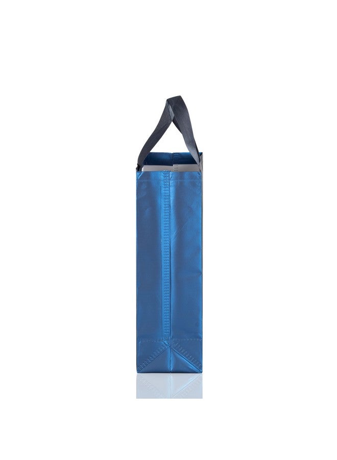 Drapme Medium Size Pack of 20 Pcs Matt Metallic Laminated Non-Woven Reusable Eco-Friendly Party Return Gift Bags (Navy Blue) (Medium 12x13x4 Inch) - Image 5