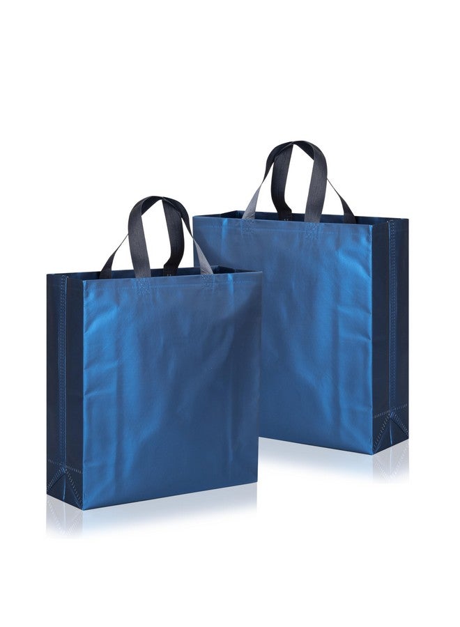 Drapme Medium Size Pack of 20 Pcs Matt Metallic Laminated Non-Woven Reusable Eco-Friendly Party Return Gift Bags (Navy Blue) (Medium 12x13x4 Inch) - Image 1