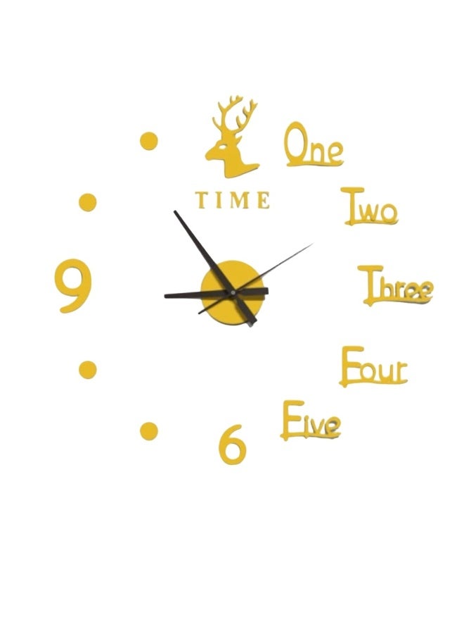Wall Sticker Clock - Deer Design - Gold - 80-90CM - ZH386 - Image 3