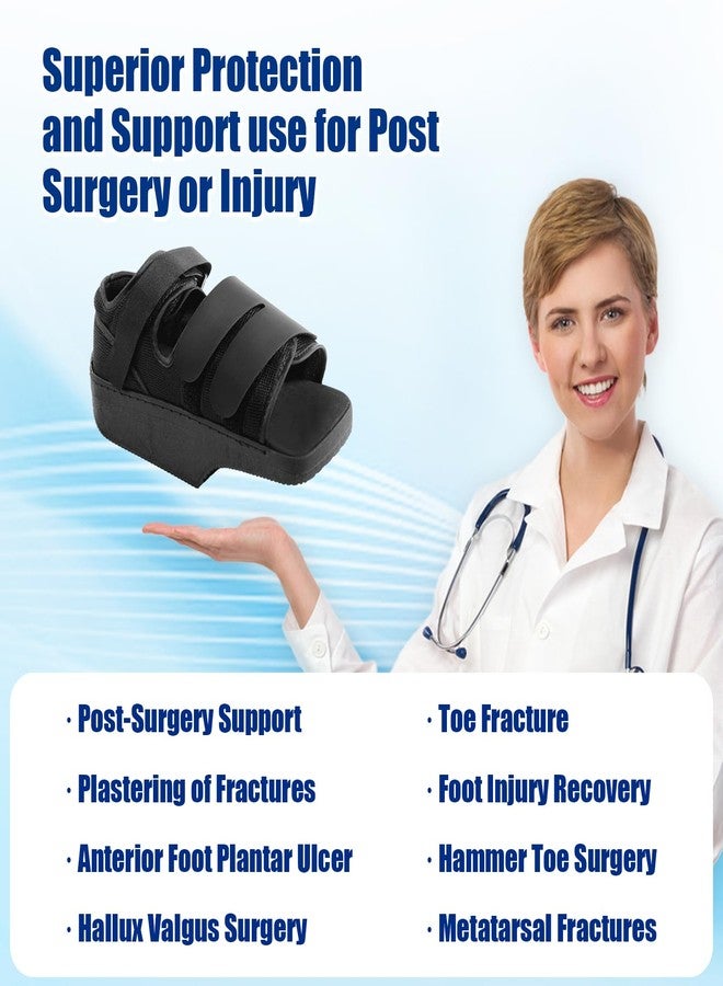 Estinko forefoot Offloading Post Op Shoe-Wedge Post Op Shoe Ortho Wedge Healing Shoe Non Weight Bearing Offloading Shoe for Broken Toe, Bunion, Hammer toe, Diabetic Foot Ulcer for Men and Women, L - Image 2