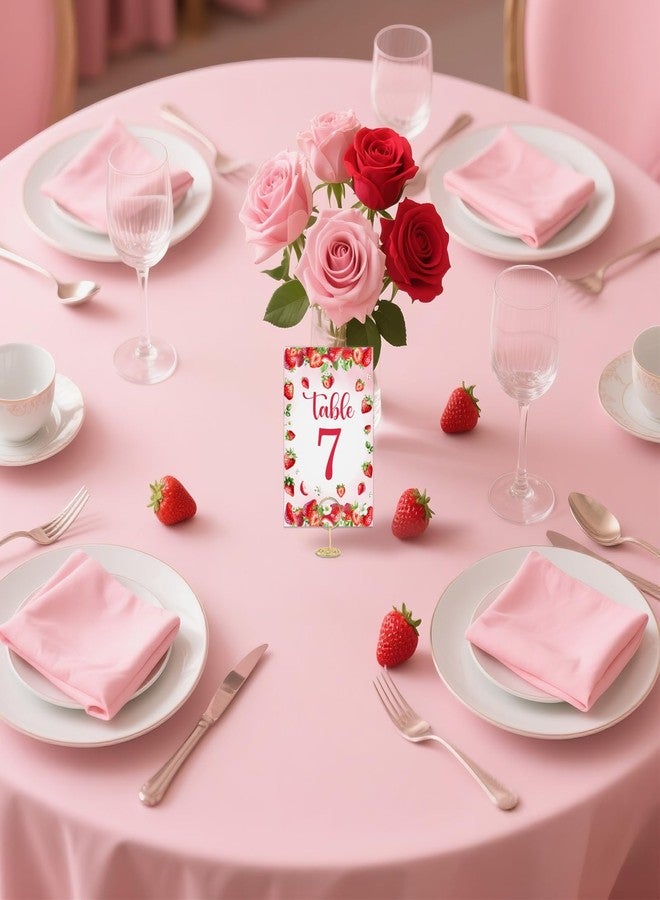 CORNER LACE Strawberry Table Numbers 1-10 with 10Pcs Gold Table Card Holders - 4"x6" Cute Strawberry Themed Place Card Centerpiece Decorations for Baby Shower & Birthday Party Reception - Image 2