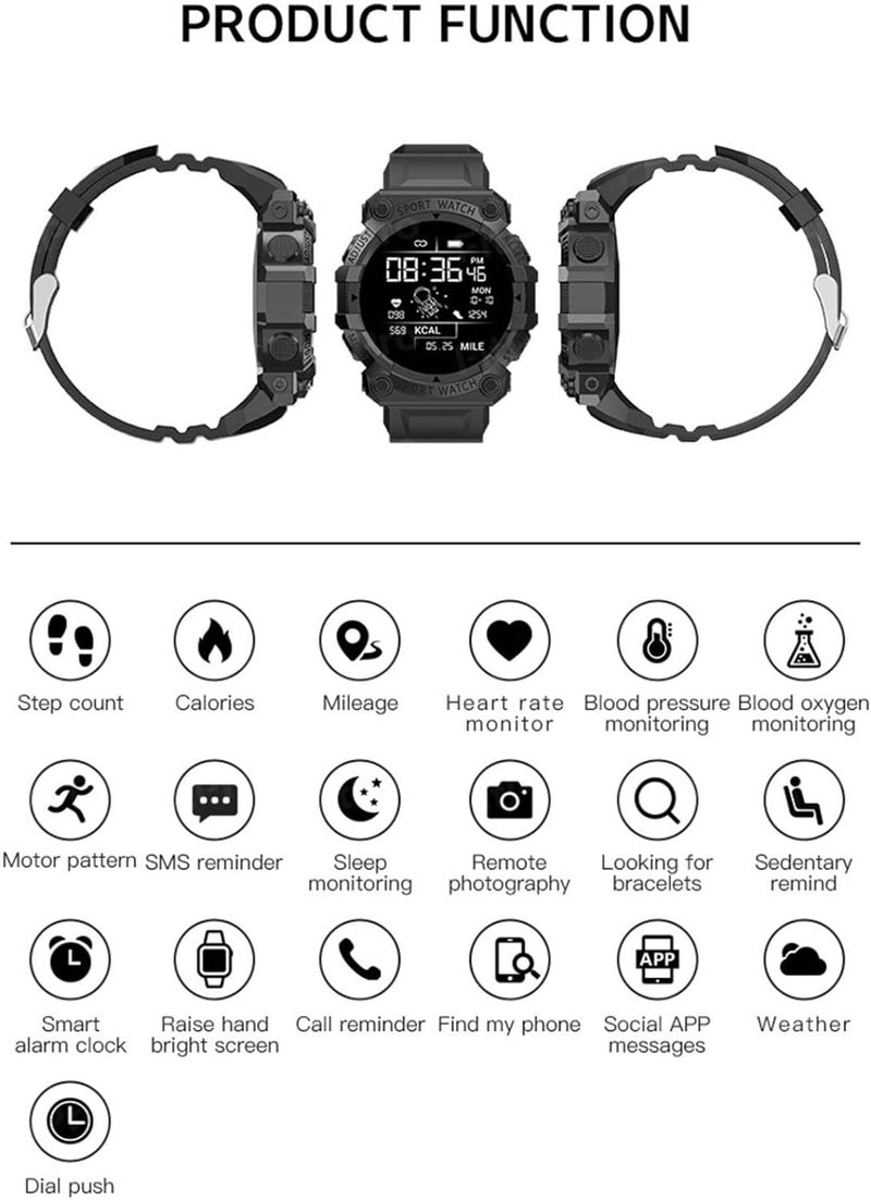 كلاراكو ساعة ذكية Y56 مزودة بتقنية البلوتوث، 19 وظيفة، رياضية مقاومة للماء، معدل ضربات القلب، ضغط الدم، الأكسجين، المكالمات والرسائل، ساعة لياقة بدنية للرجال والنساء، متوافقة مع أنظمة Android/iOS - Image 2