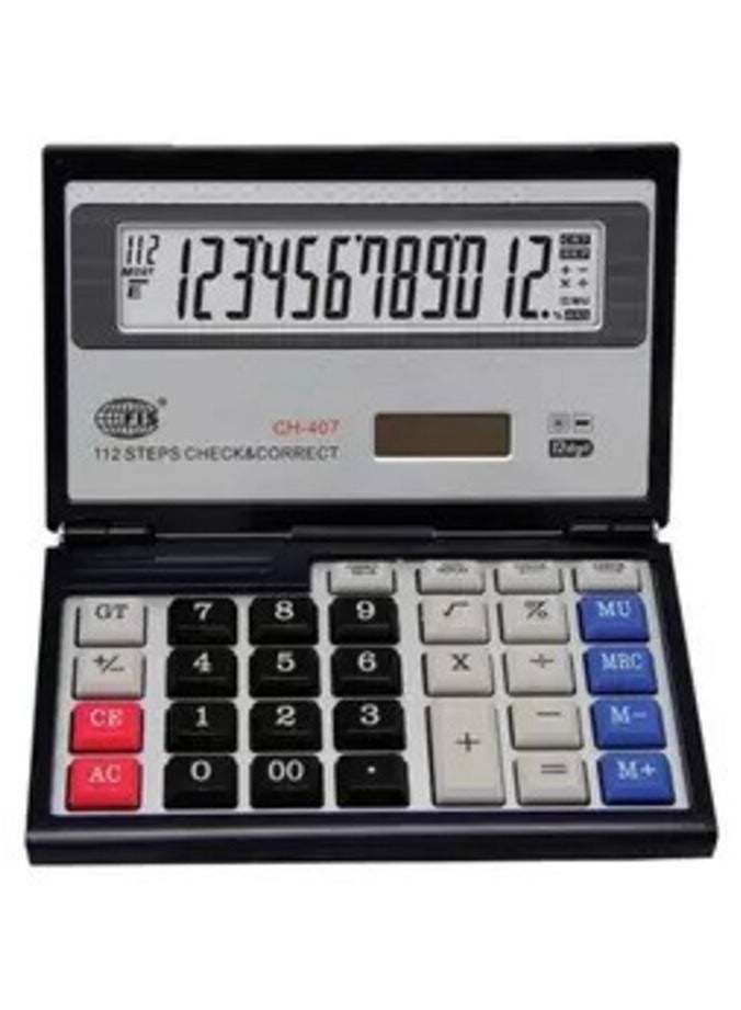 FIS Check & Correct Calculator 12 Digits, Foldable