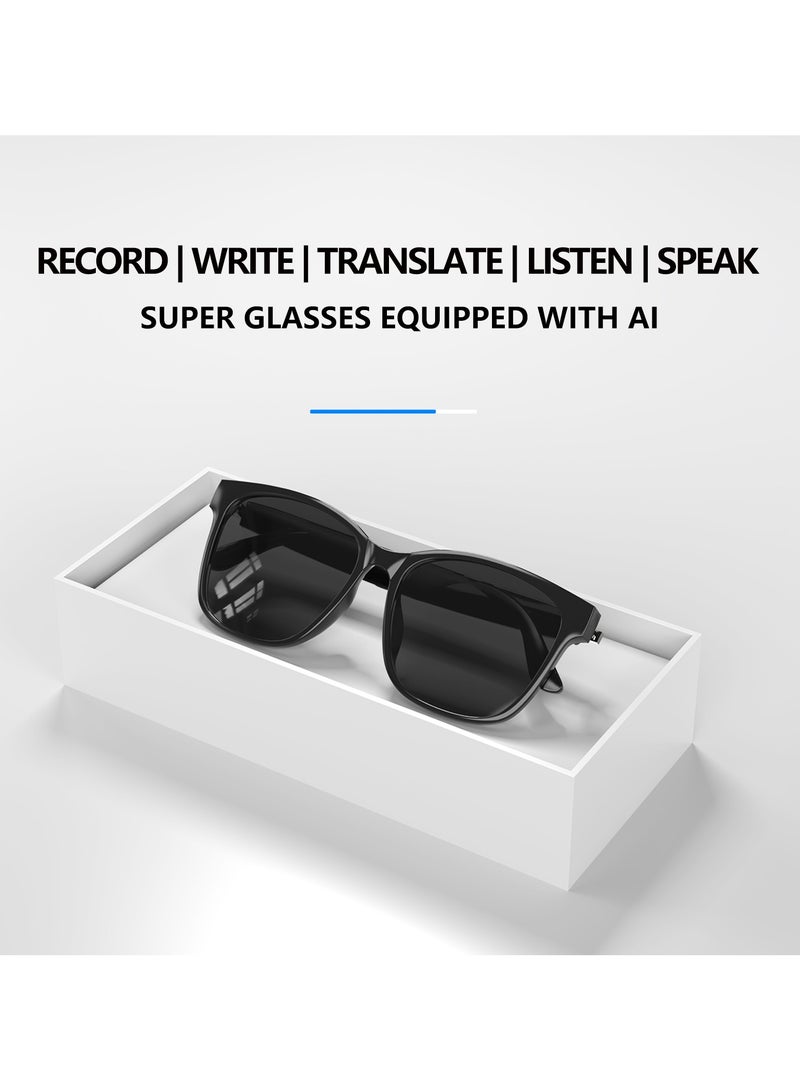 هيونداي النظارات الذكية، نظارات ذكية بذكاء اصطناعي وبلوتوث مع سماعة، تدعم الترجمة الفورية بـ 75 لغة، دردشة بالذكاء الاصطناعي، تشغيل الموسيقى، حماية من الأشعة فوق البنفسجية، إصدار بلوتوث 5.4، للرجال والنساء (اللون الأسود النبيل) - Image 2