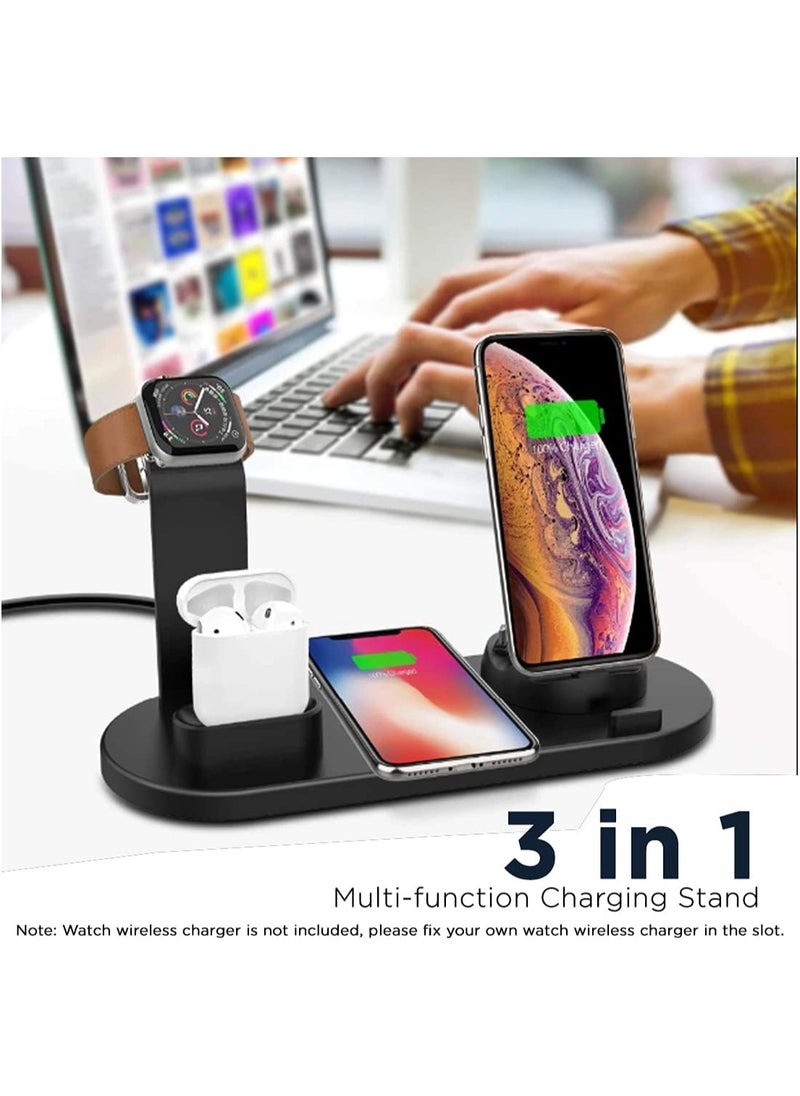 KyraTech 6-in-1 Multi-Function Wireless Charging Stand, Fast Charging Dock for iPhone, Apple Watch, AirPods  - Image 3