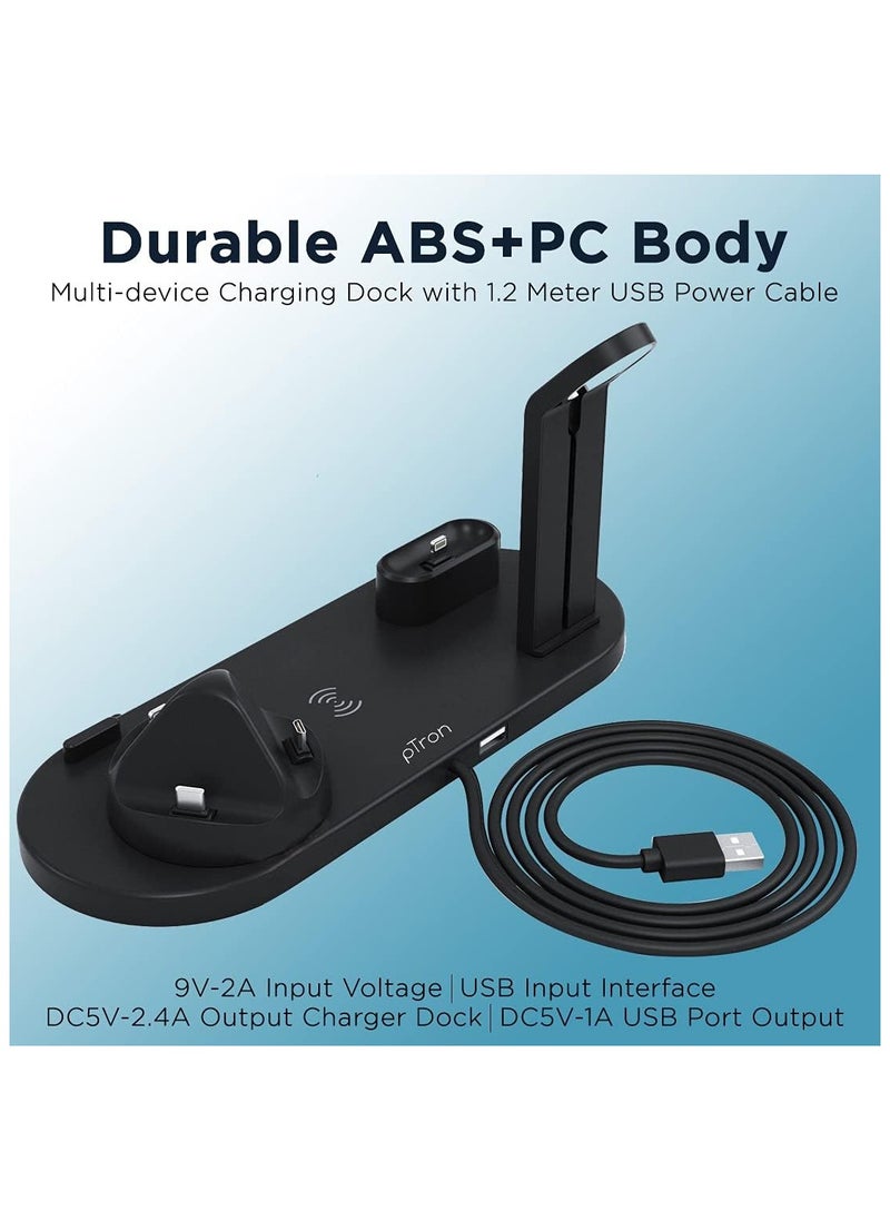 6-in-1 Multi-Function Wireless Charging Stand, Fast Charging Dock for iPhone, Apple Watch, AirPods