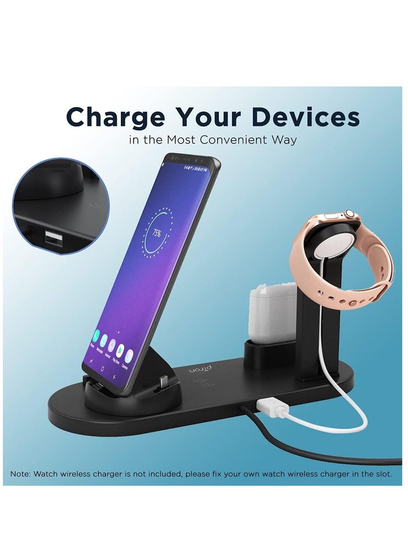 6-in-1 Multi-Function Wireless Charging Stand, Fast Charging Dock for iPhone, Apple Watch, AirPods