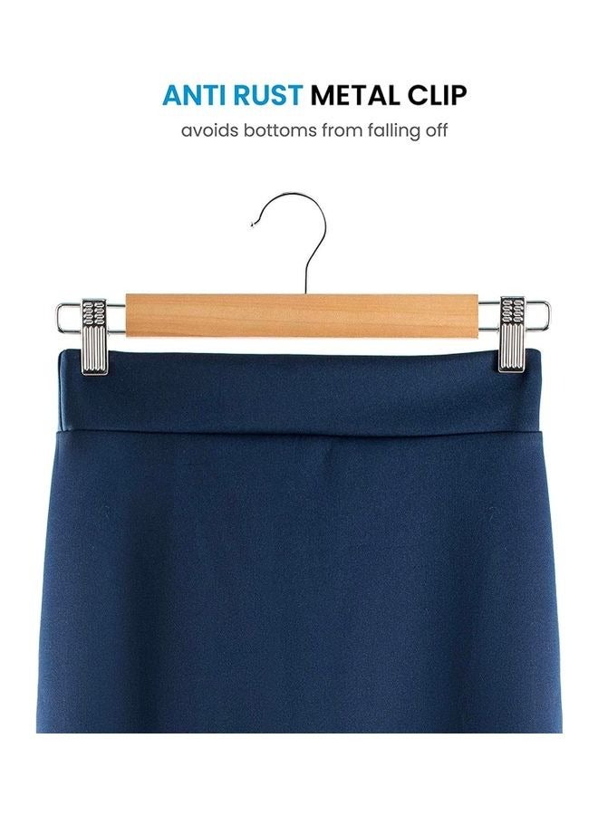 20-Piece High Grade Wooden Pants Hangers With Metal Clips  - Image 4