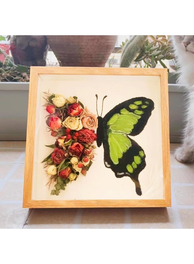 NANAO إطار عرض صندوق الظل 2 قطعة، إطار صورة صندوق الظل 8x8 بوصة، إطار صورة ثلاثي الأبعاد أعمق 3 سم، للميداليات، الحرف اليدوية، تذكار الزفاف (لون الخشب 8x8 بوصة) - Image 4