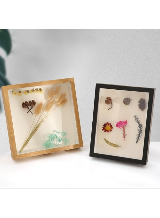 NANAO إطار عرض صندوق الظل 2 قطعة، إطار صورة صندوق الظل 8x8 بوصة، إطار صورة ثلاثي الأبعاد أعمق 3 سم، للميداليات، الحرف اليدوية، تذكار الزفاف (لون الخشب 8x8 بوصة) - Image 5