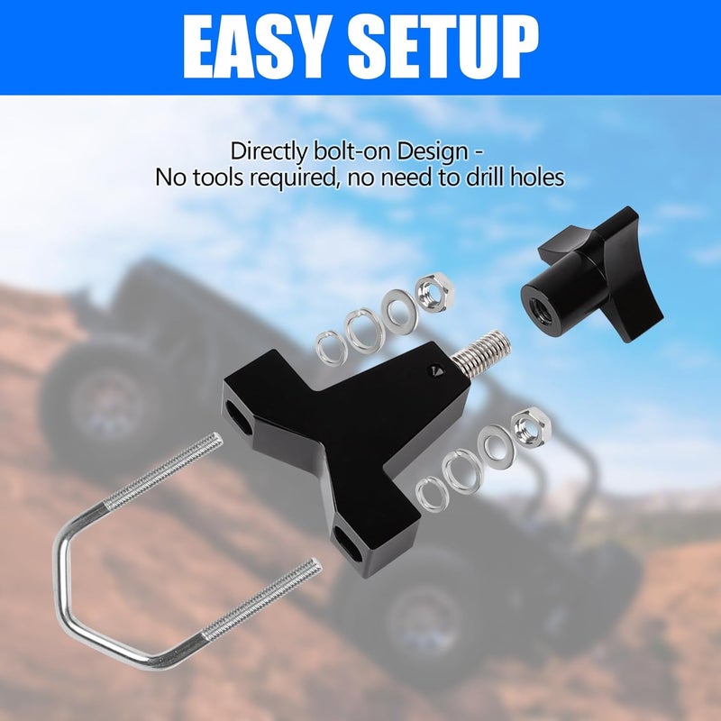 Kavius High Lift Jack Tube Mount for Jeep RZR and Polaris - 1-2.5" Aluminum, Black - Image 4