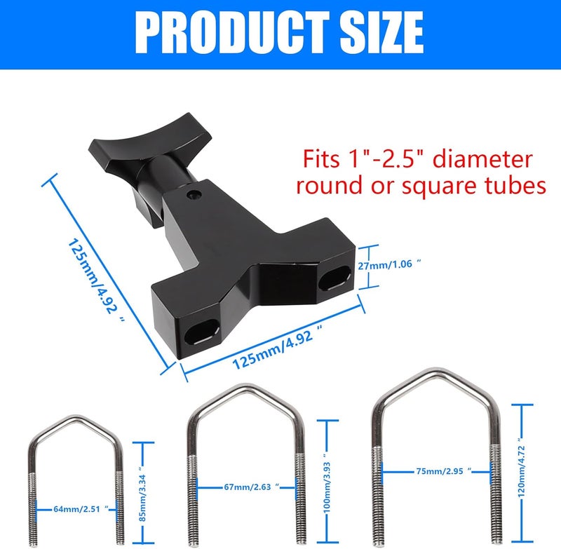 Kavius High Lift Jack Tube Mount for Jeep RZR and Polaris - 1-2.5" Aluminum, Black - Image 5